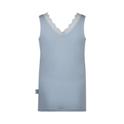 Dames Pyjama Lace Top S-M Lichtblauw