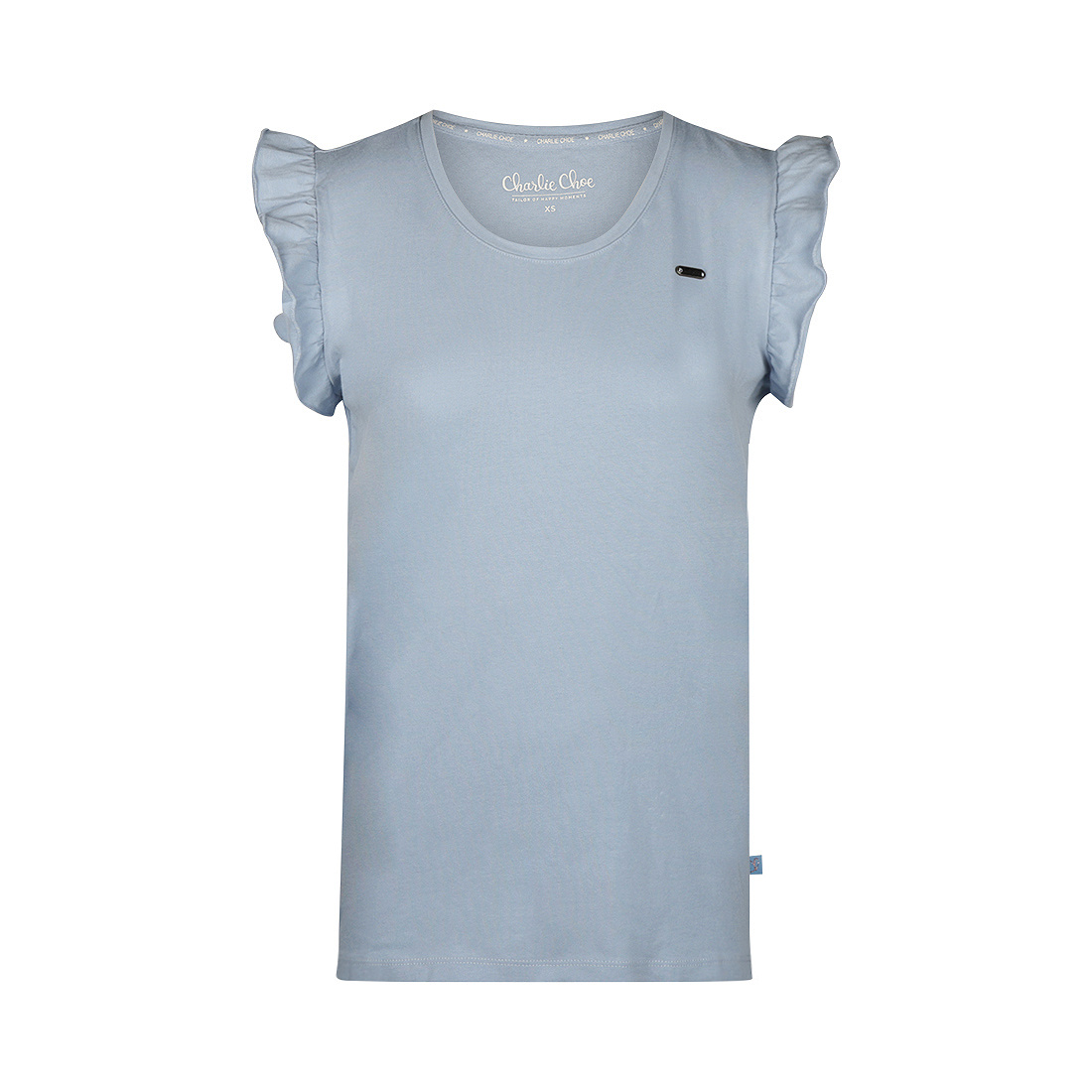 Charlie Choe Charlie Choe Dames Top Ruffle S-XXL lichtblauw