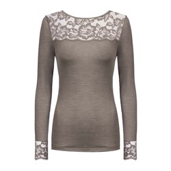 Wool Love shirt long sleeve S-XL deep taupe