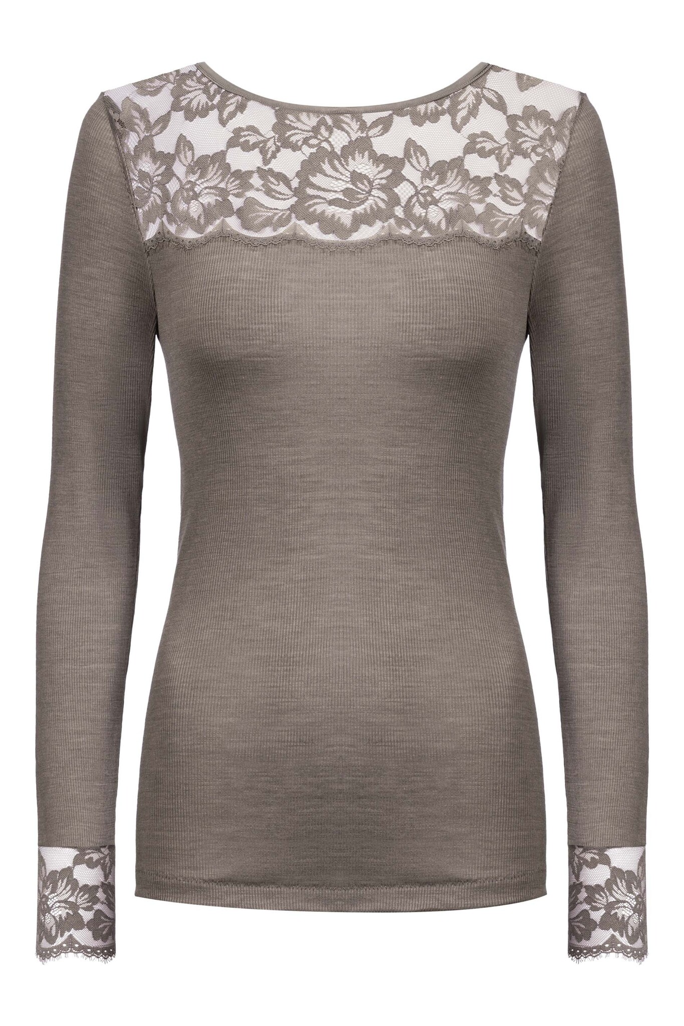 MEY Mey Wool Love shirt long sleeve S-XL deep taupe