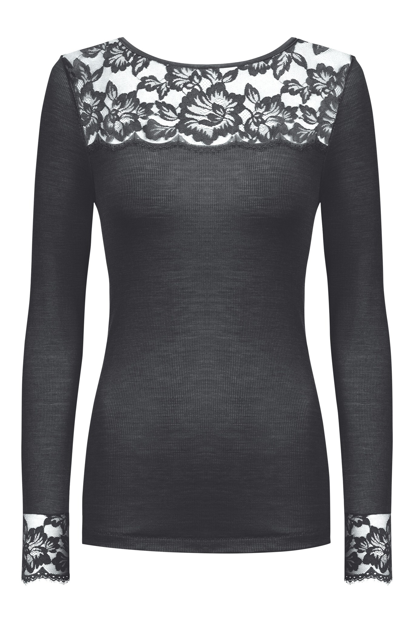 MEY Mey Wool Love shirt long sleeve L-XL thunder grey