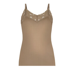 Secrets spaghetti top lace M-XL dusty sand