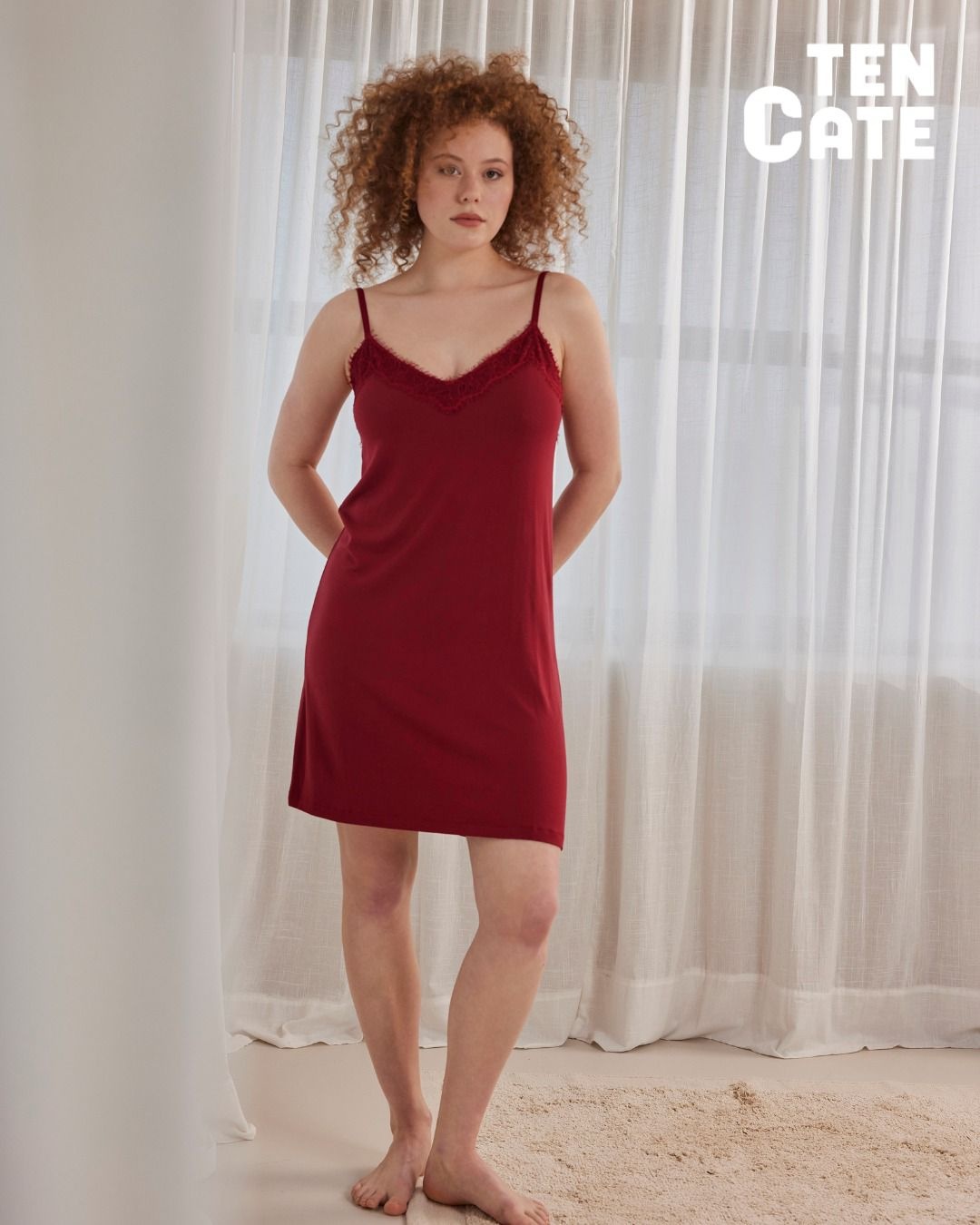 Ten Cate Ten Cate Dress lace S-L velvet red