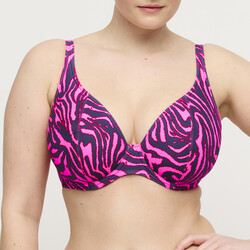 Malabo plunge bikini C-G hot pink zebra