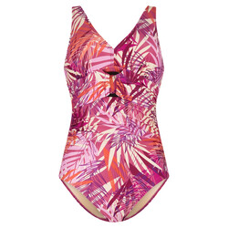Badpak met overslag 38-46 floral leaves grape