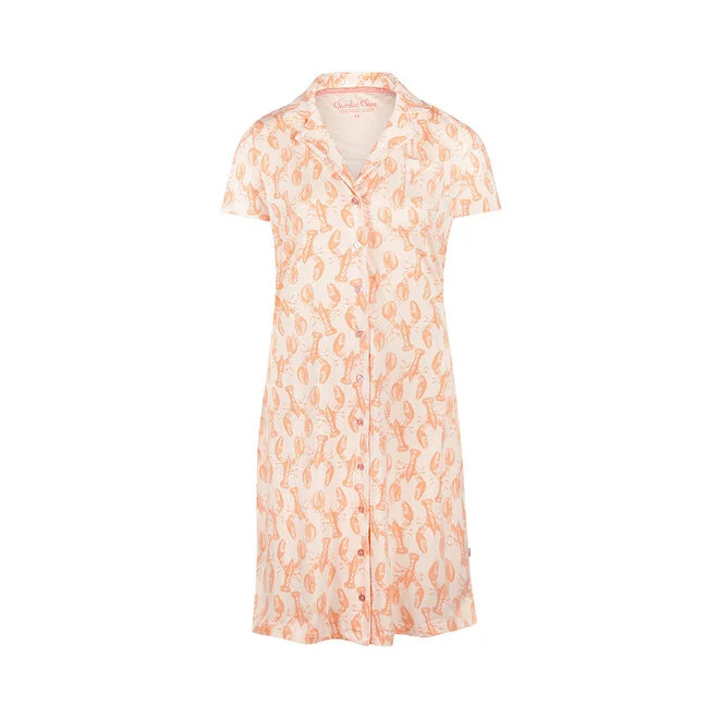 Charlie Choe Charlie Choe nachthemd met kraag kreeften S-XXL light peach