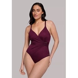 Swimsuit buckle padded 38-44 wine red