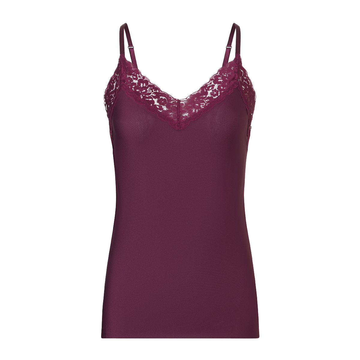 Ten Cate Ten Cate Secrets spaghetti top lace S-XL cherry burgundy
