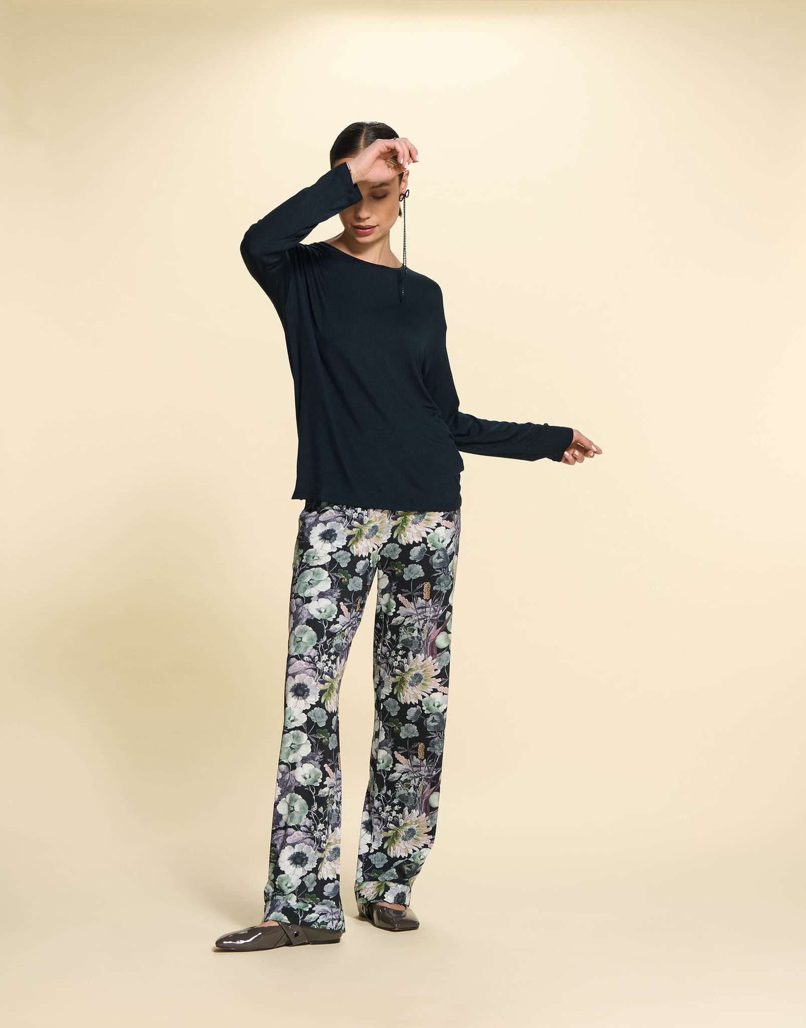 Essenza  Essenza Nora violesta lange broek M anthracite