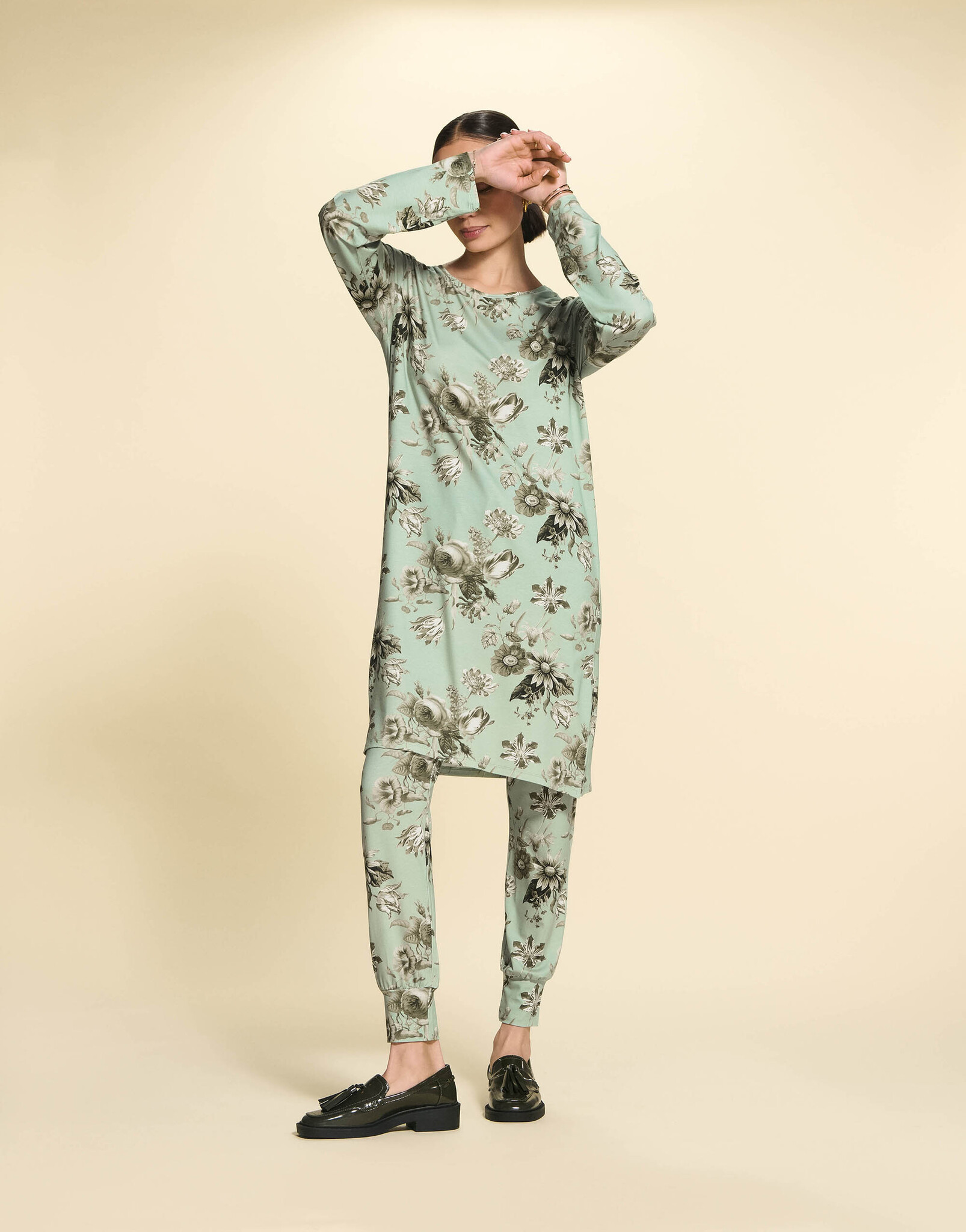 Essenza  Essenza Emmy Florean nachthemd M-XXL dusty teal