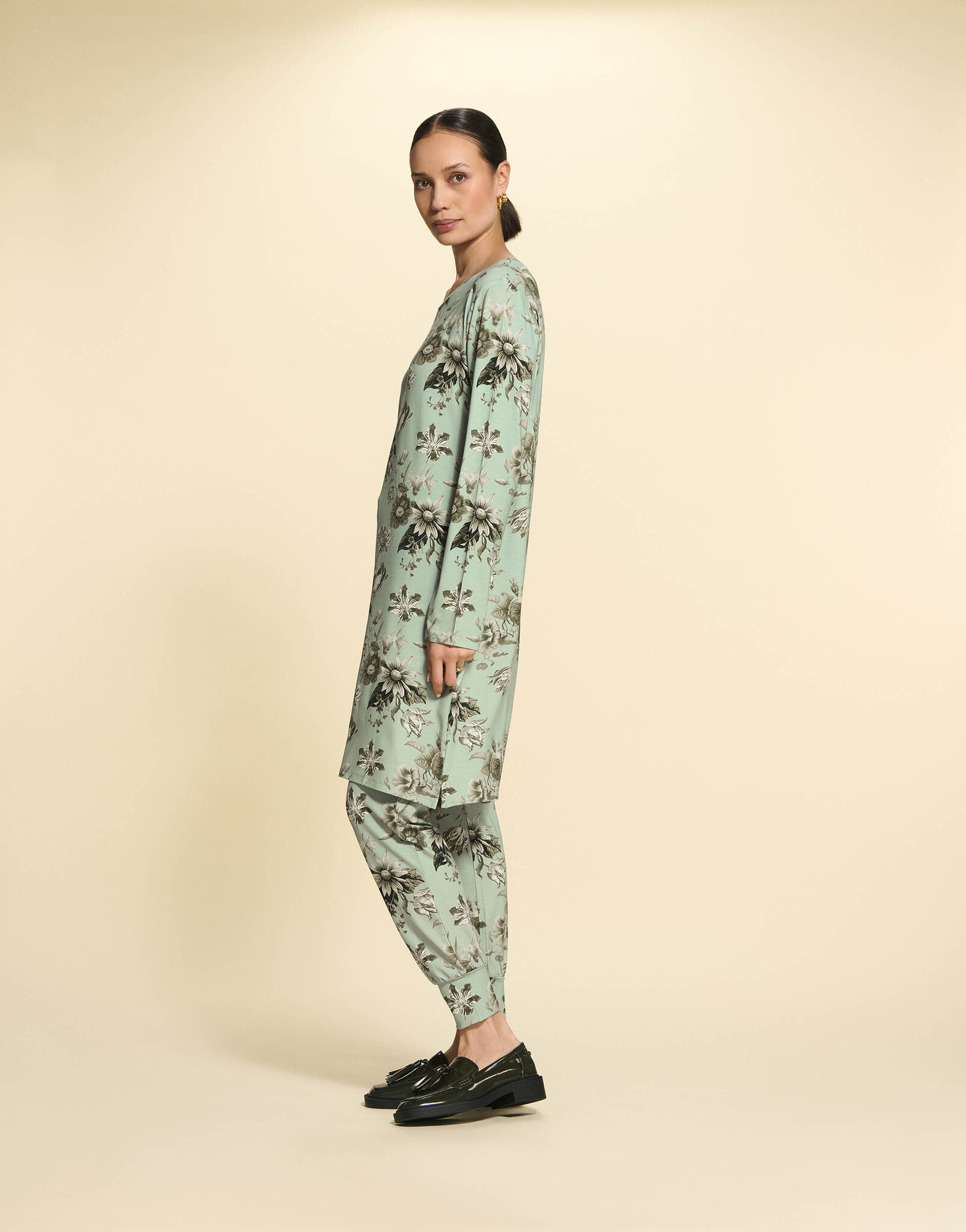 Essenza  Essenza Emmy Florean nachthemd M-XXL dusty teal