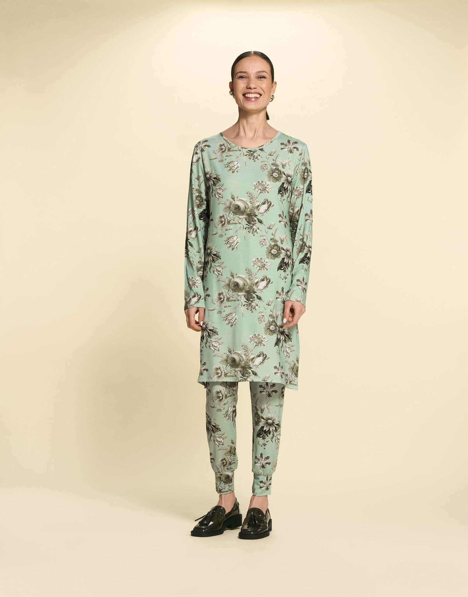 Essenza  Jules Florean lange broek S-XL dusty teal