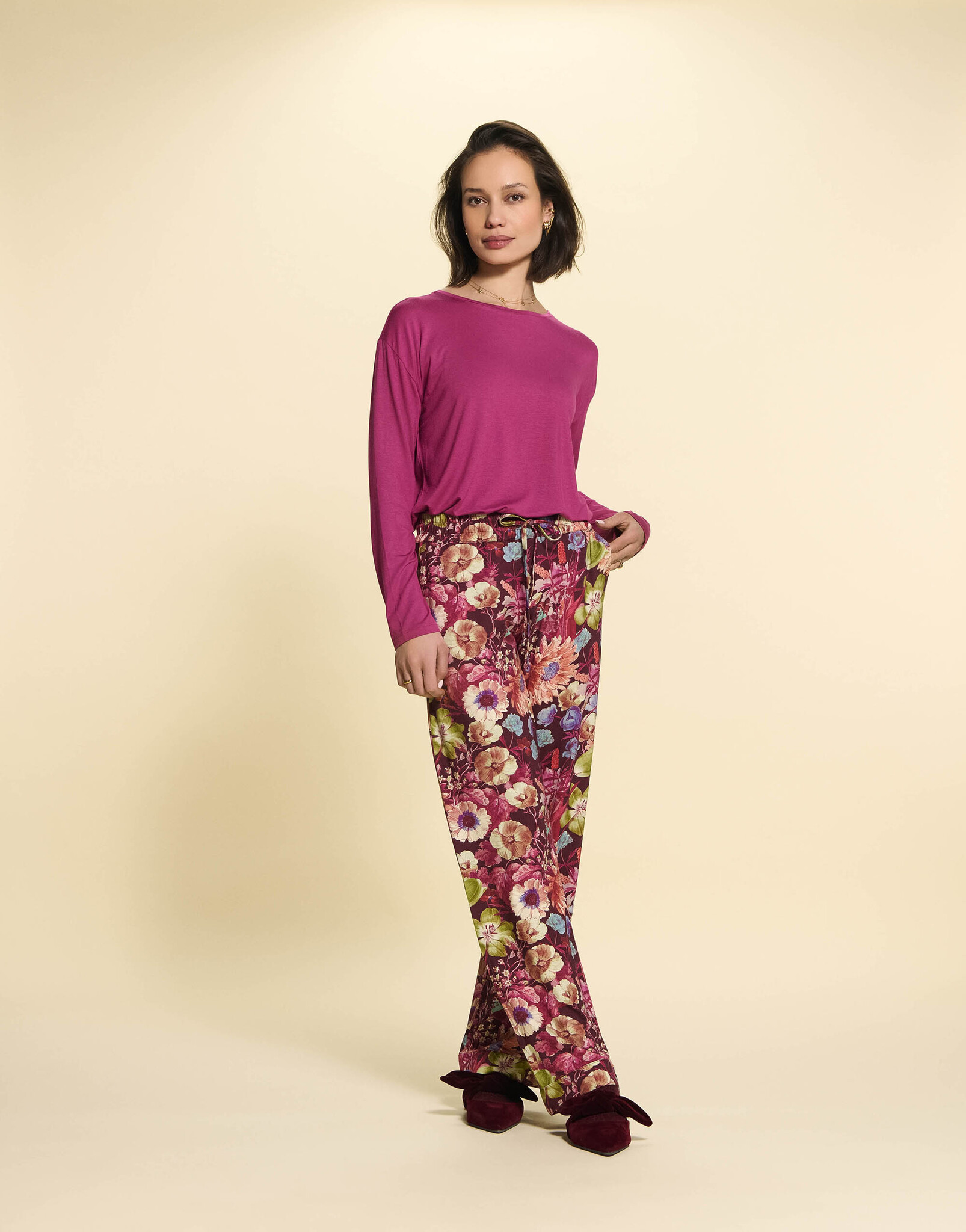 Essenza  Essenza Denna uni longsleeve S-XXL magenta haze