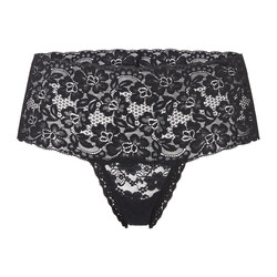 String high waist S-XL zwart