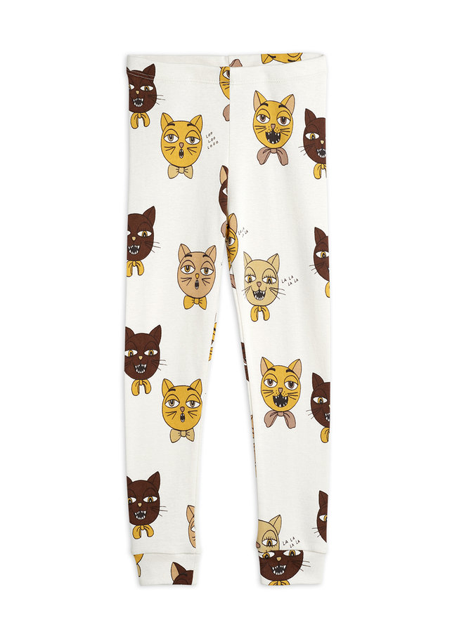 Mini Rodini | cat choir aop leggings | offwhite