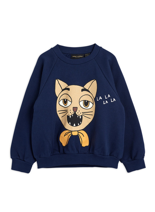 Mini Rodini | cat choir sp sweatshirt | navy