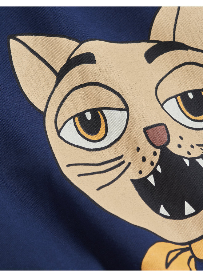 Mini Rodini | cat choir sp sweatshirt | navy