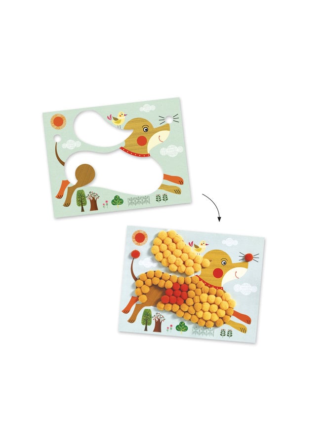 Djeco | knutselset pompons | dogs to stroke