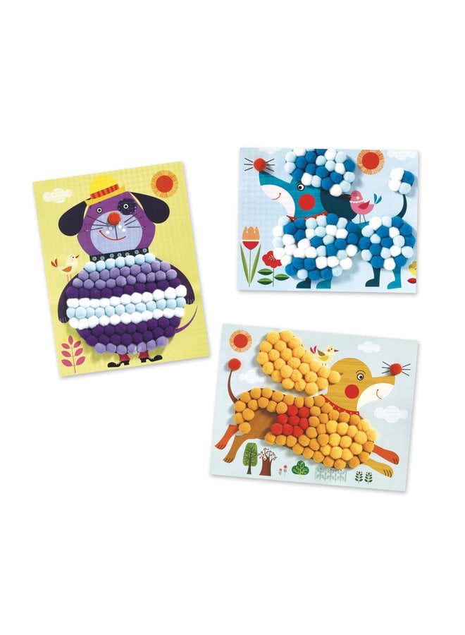 Djeco | knutselset pompons | dogs to stroke