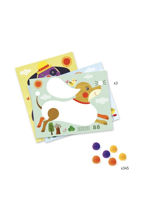 Djeco | knutselset pompons | dogs to stroke