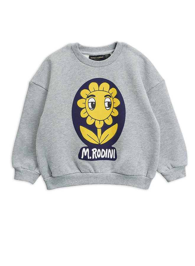 Mini Rodini | flower sp sweatshirt | grey melange
