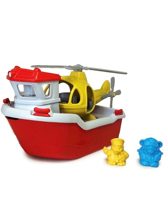 Green toys | rescue boat with helicopter