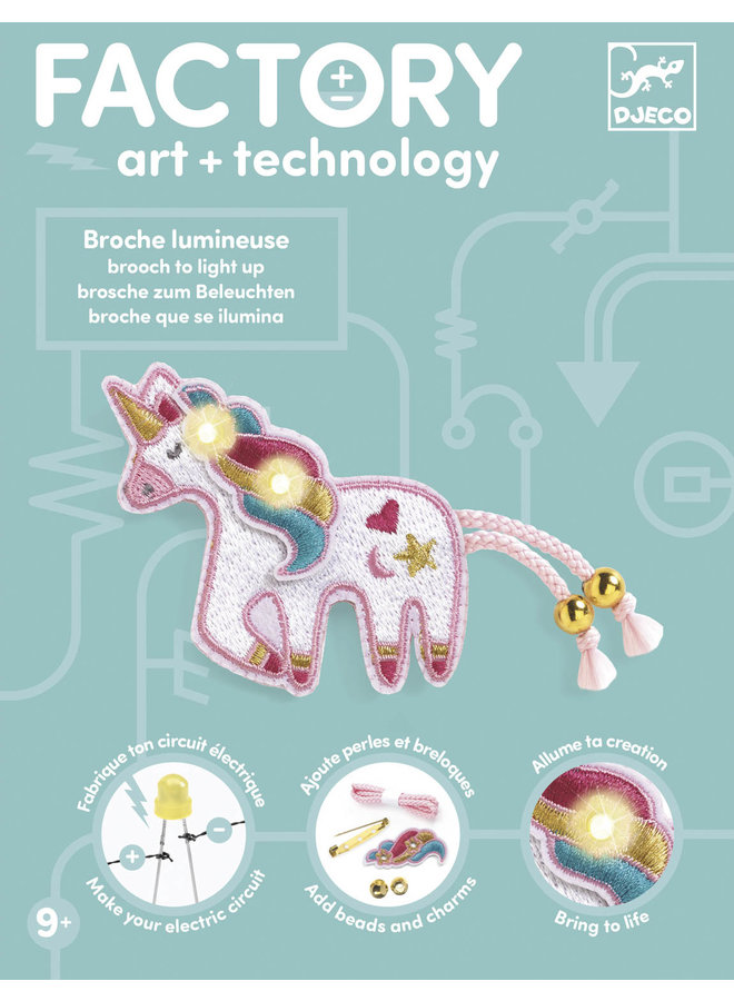 Djeco | knutselpakket kunst en techniek | broche unicorn