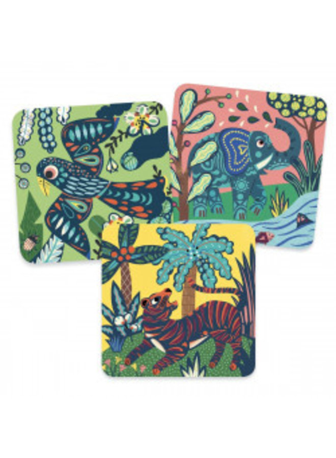 Djeco | krasplaten | jungle dieren