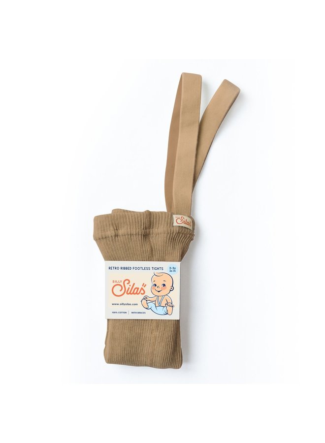 Silly Silas | footed cotton tights | light brown