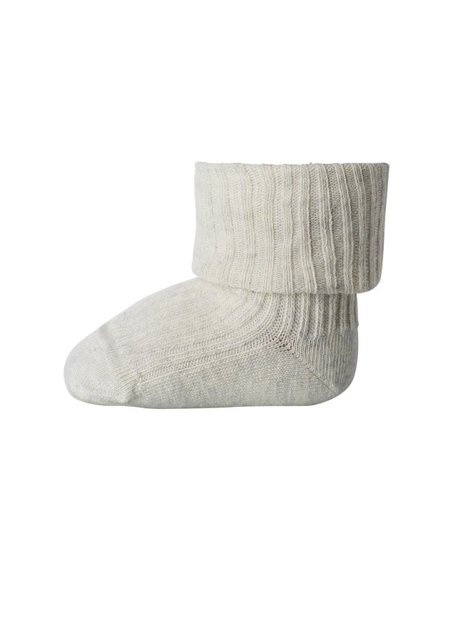 MP Denmark | cotton rib baby socks | creme melange