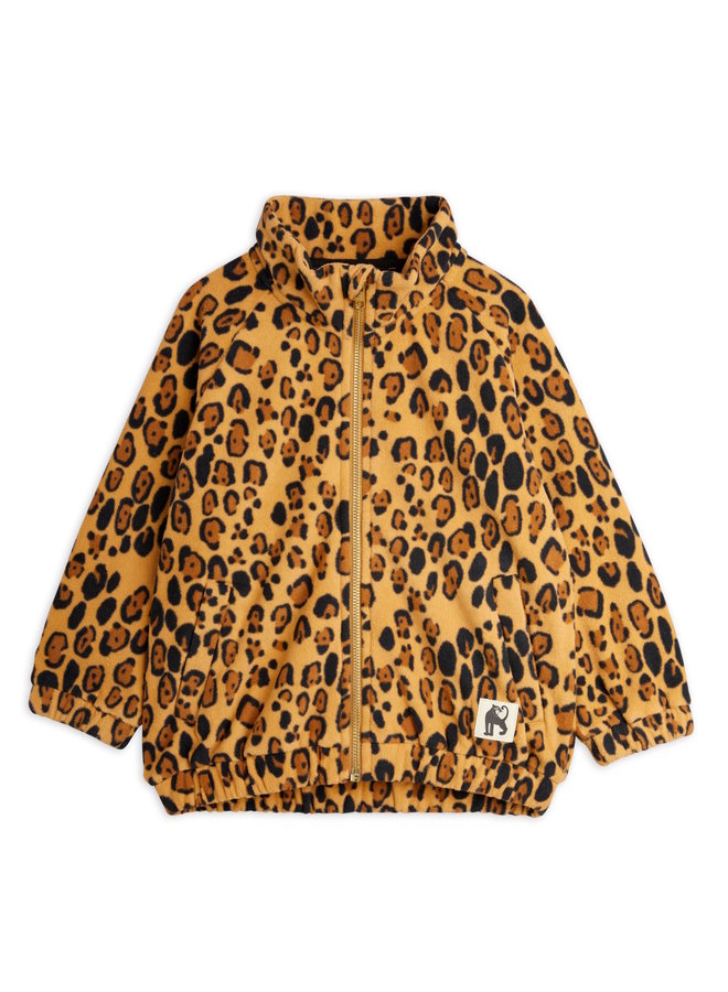 Mini rodini | leopard fleece jacket | beige
