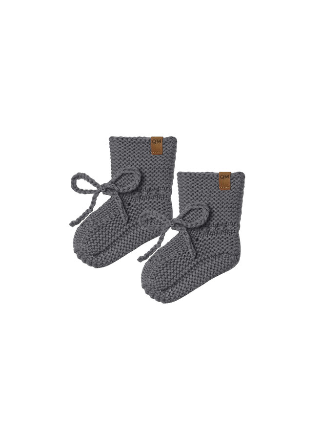Quincy Mae | knit booties | dark-sea | 3-6 maanden