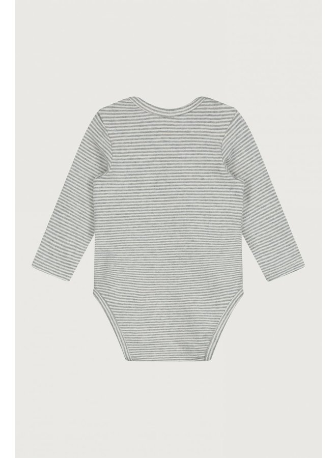 Gray Label | baby l/s onesie | grey melange/cream