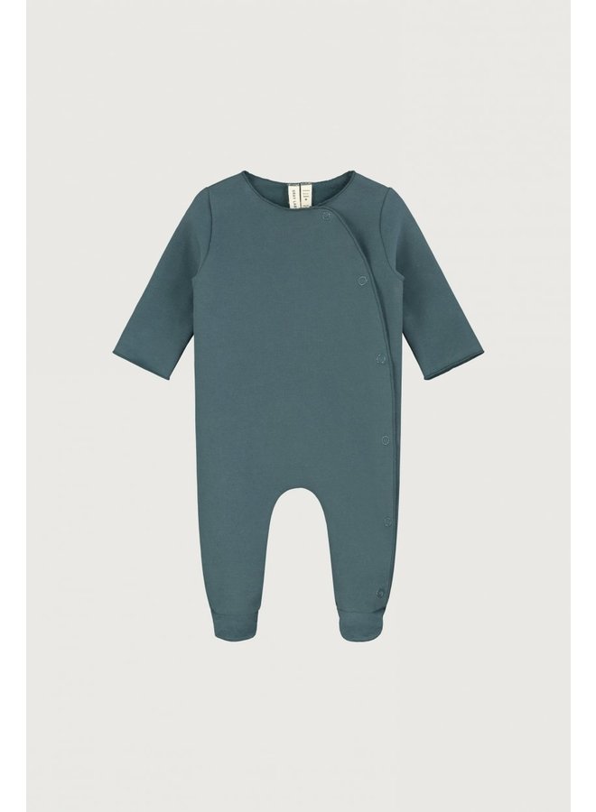 Gray Label | newborn suit with snaps | blue grey