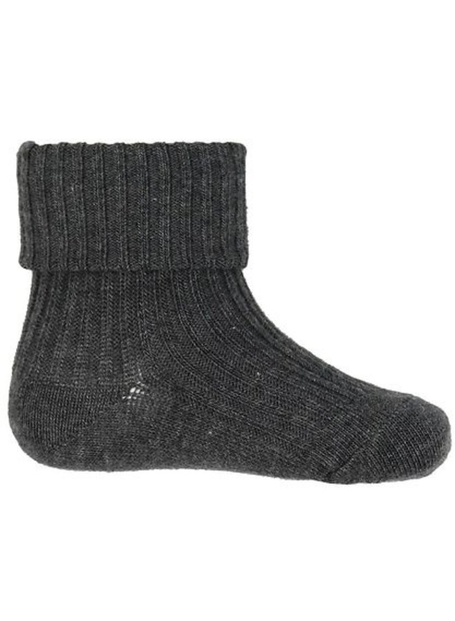 MP Denmark | cotton rib baby socks | dark grey