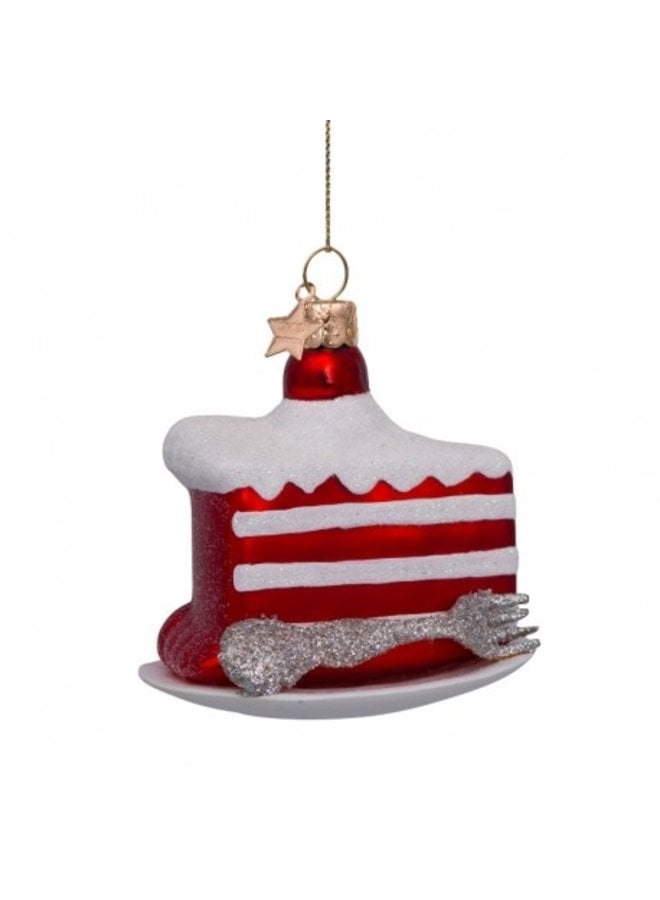 Vondels | ornament glass | red velvet cake | H7cm
