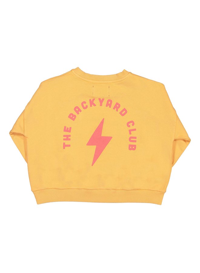 Piupiuchick | unisex sweatshirt | mango w/ backyard club print