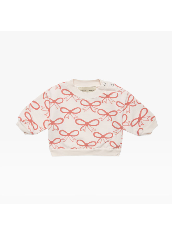 Weekend House Kids | baby pink bow sweatshirt