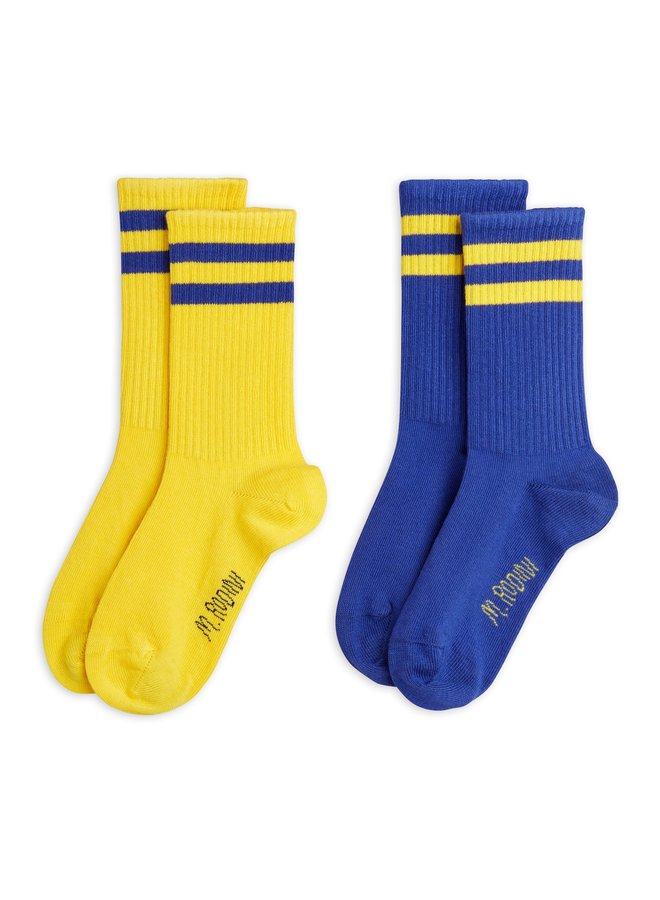 Mini Rodini | stripe socks 2-pack | yellow