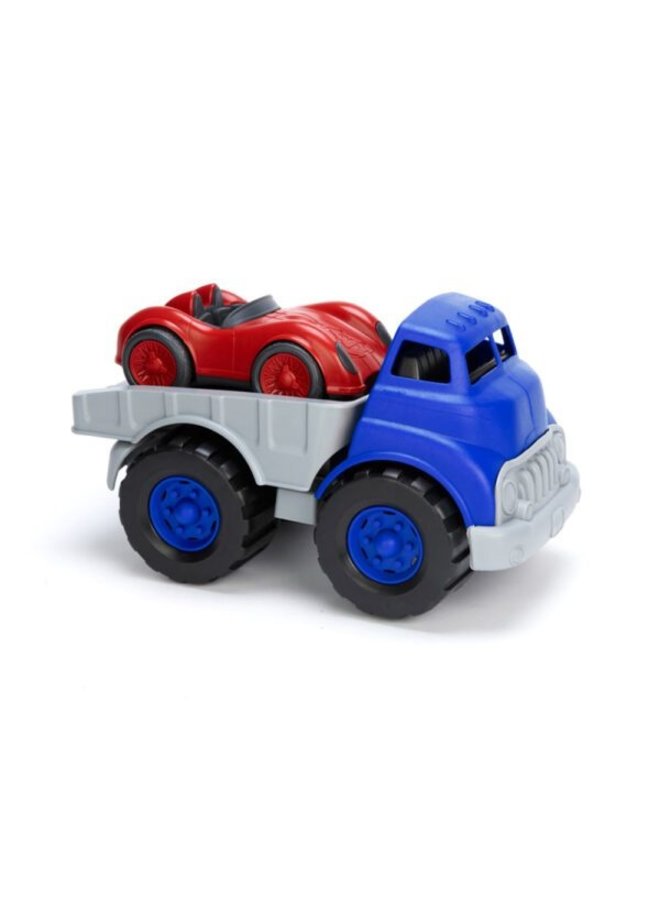 Green toys | flatbed truck with race car