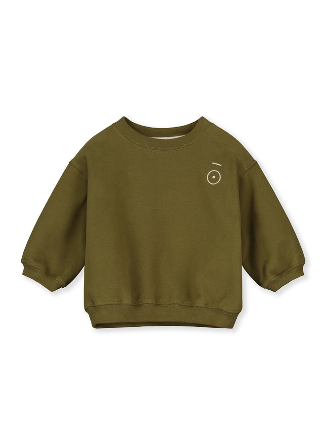 Gray Label | baby dropped shoulder sweater | olive green