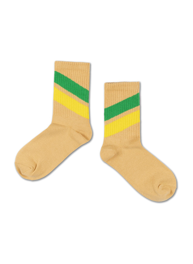 Repose AMS | sporty socks | sand neon stripe