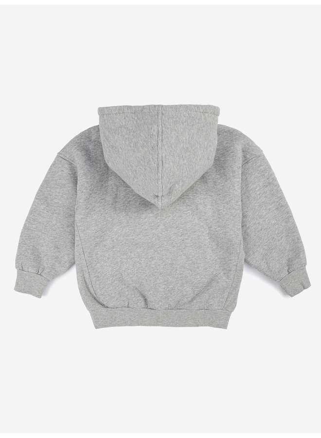 Bobo Choses | bobo diagonal hooded sweatshirt | light heather grey