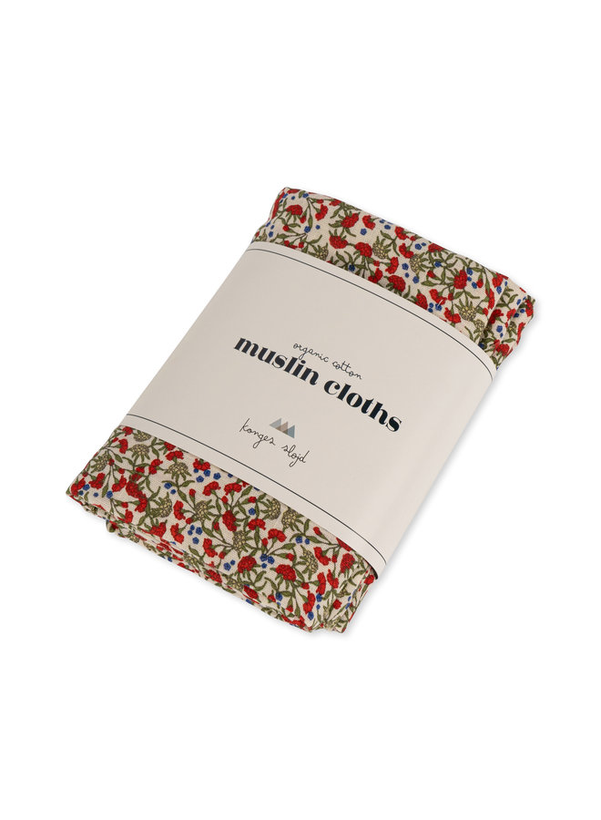 Konges Slojd | 3 pack muslin cloth gots | carnations