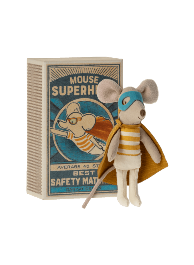 Maileg | super hero mouse | little brother in matchbox