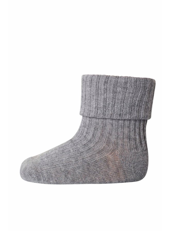 MP Denmark | cotton rib baby socks | grey melange