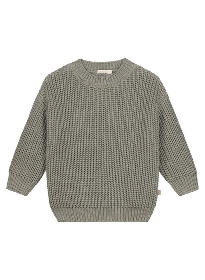 Yuki Kidswear | chunky knitted sweater | sage