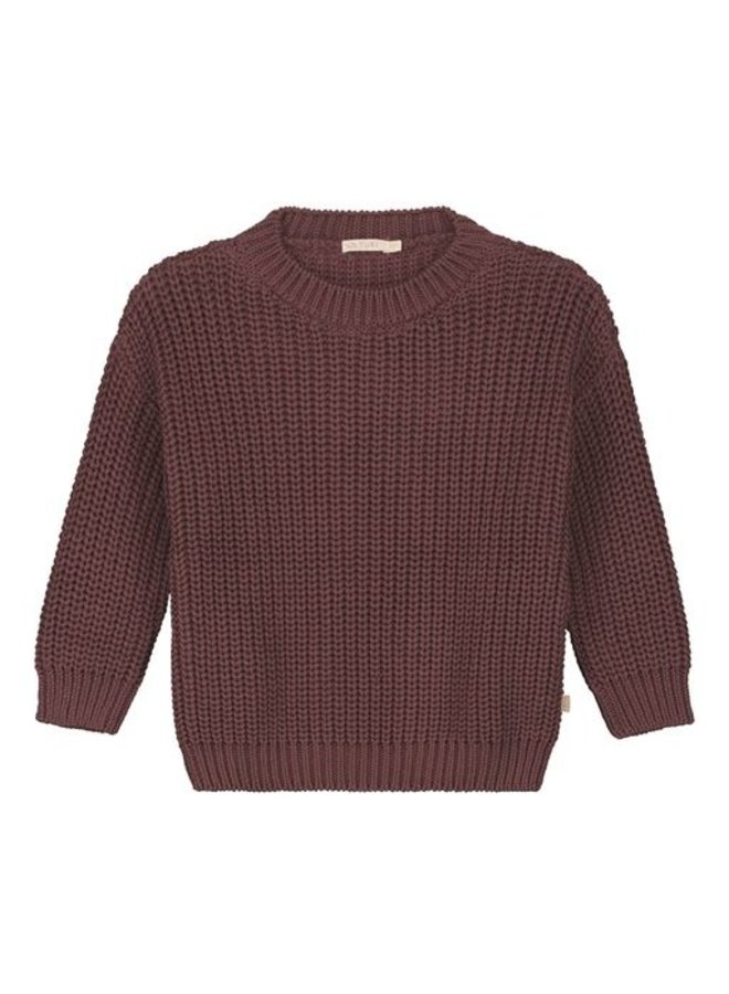 Yuki Kidswear | chunky knitted sweater | fig