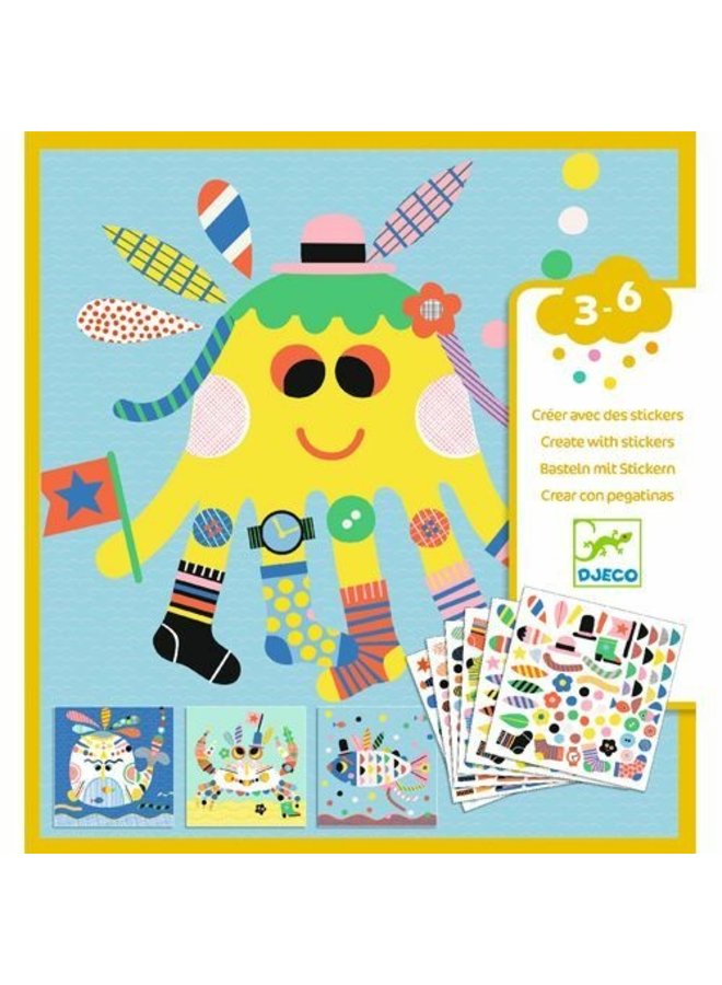 Djeco | knutselpakket stickers | zeedieren