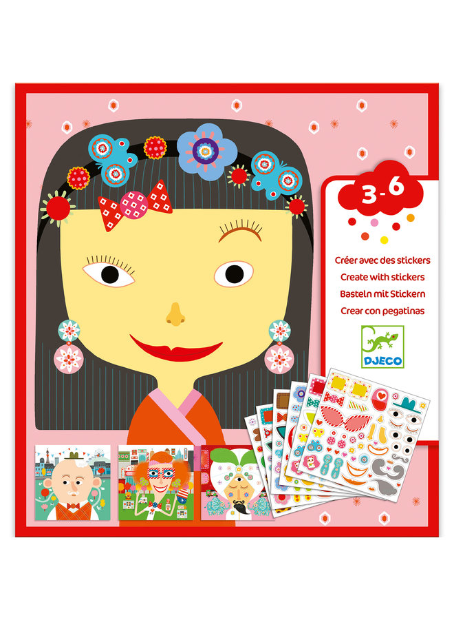 Djeco | knutselen met stickers | gezichten
